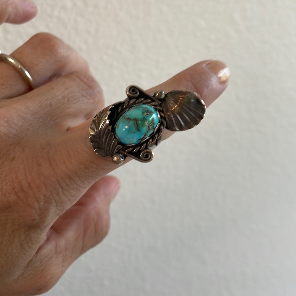 Custom made turquoise ring size 7/8